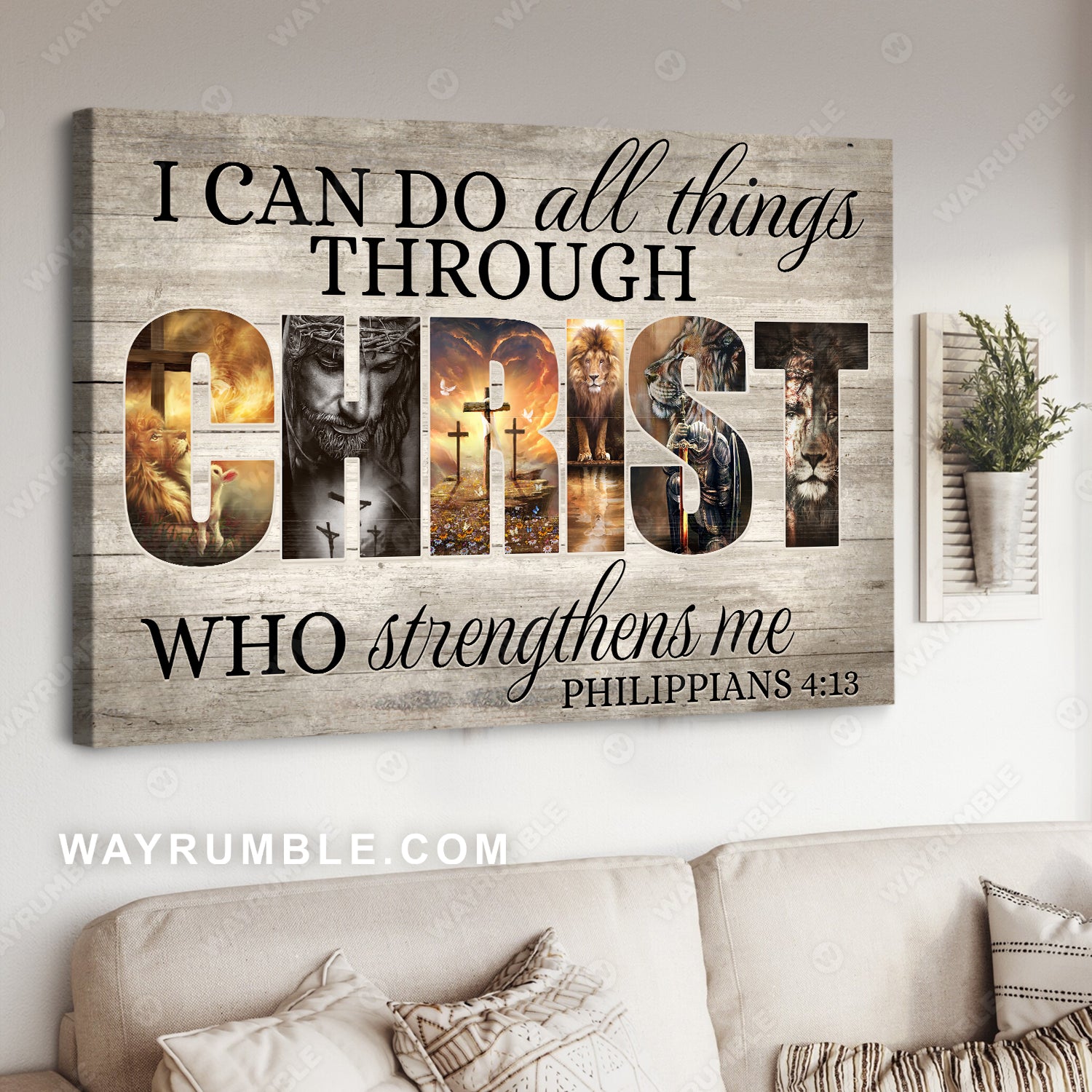 Jesus painting, Lion of Judah, The rugged crosses, I can do all things through Christ who strengthens me - Jesus Landscape Canvas Prints, Christian Wall Art