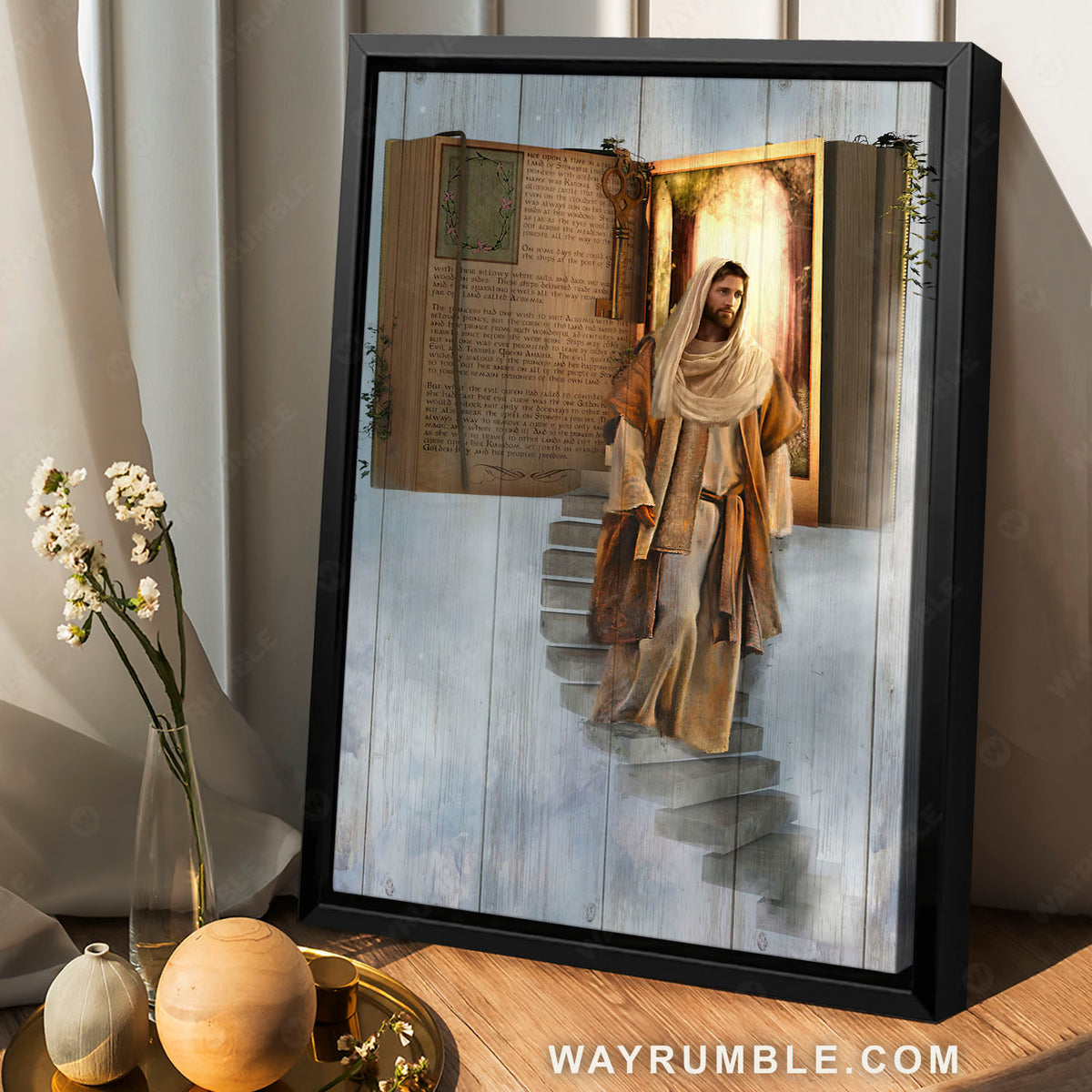 Heaven book, Jesus way, Jesus painting - Jesus Portrait Canvas Prints, Christian Wall Art