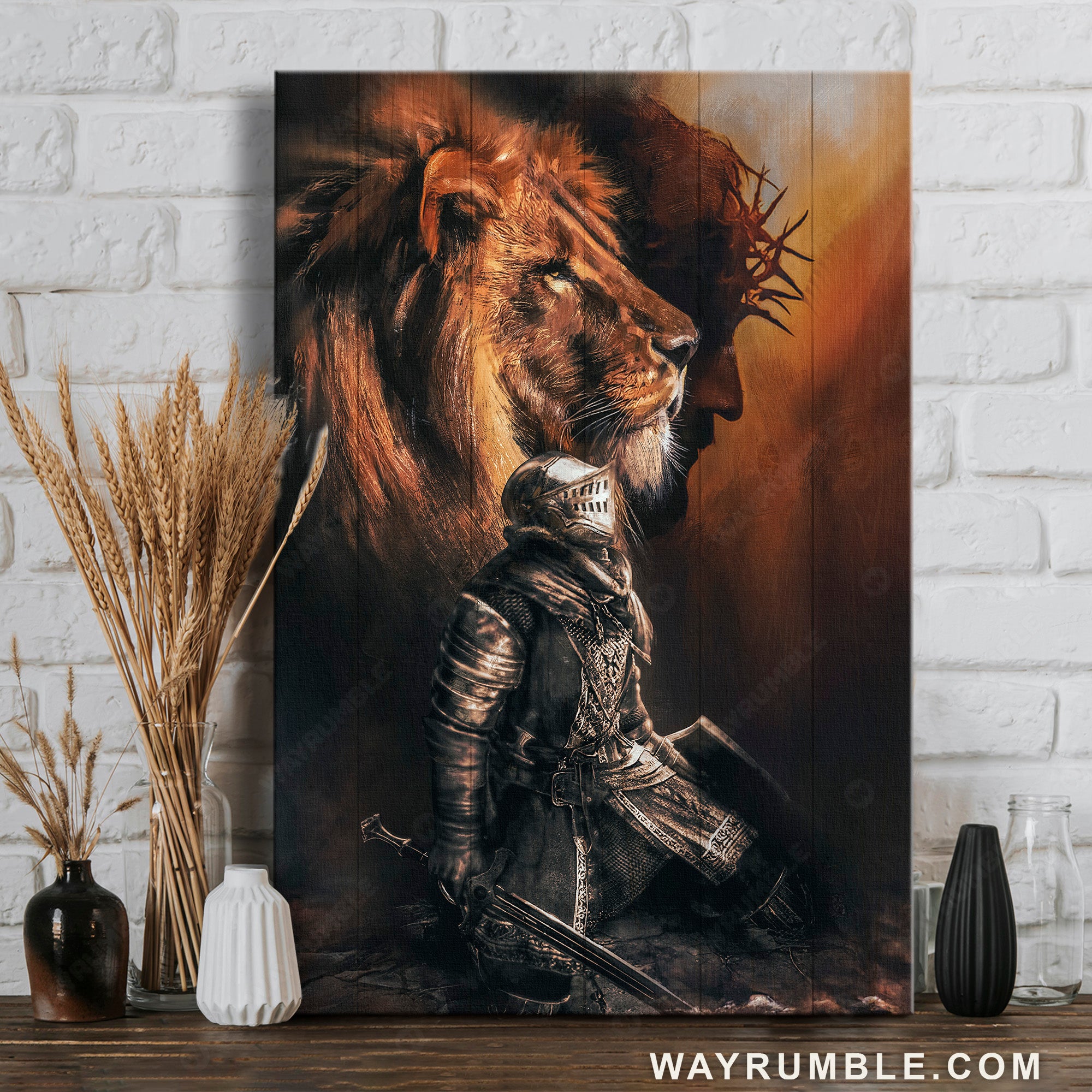 Jesus Christ, the Lion of Judah, Warrior of Christ, The life of Jesus - Jesus Portrait Canvas Prints, Christian Wall Art