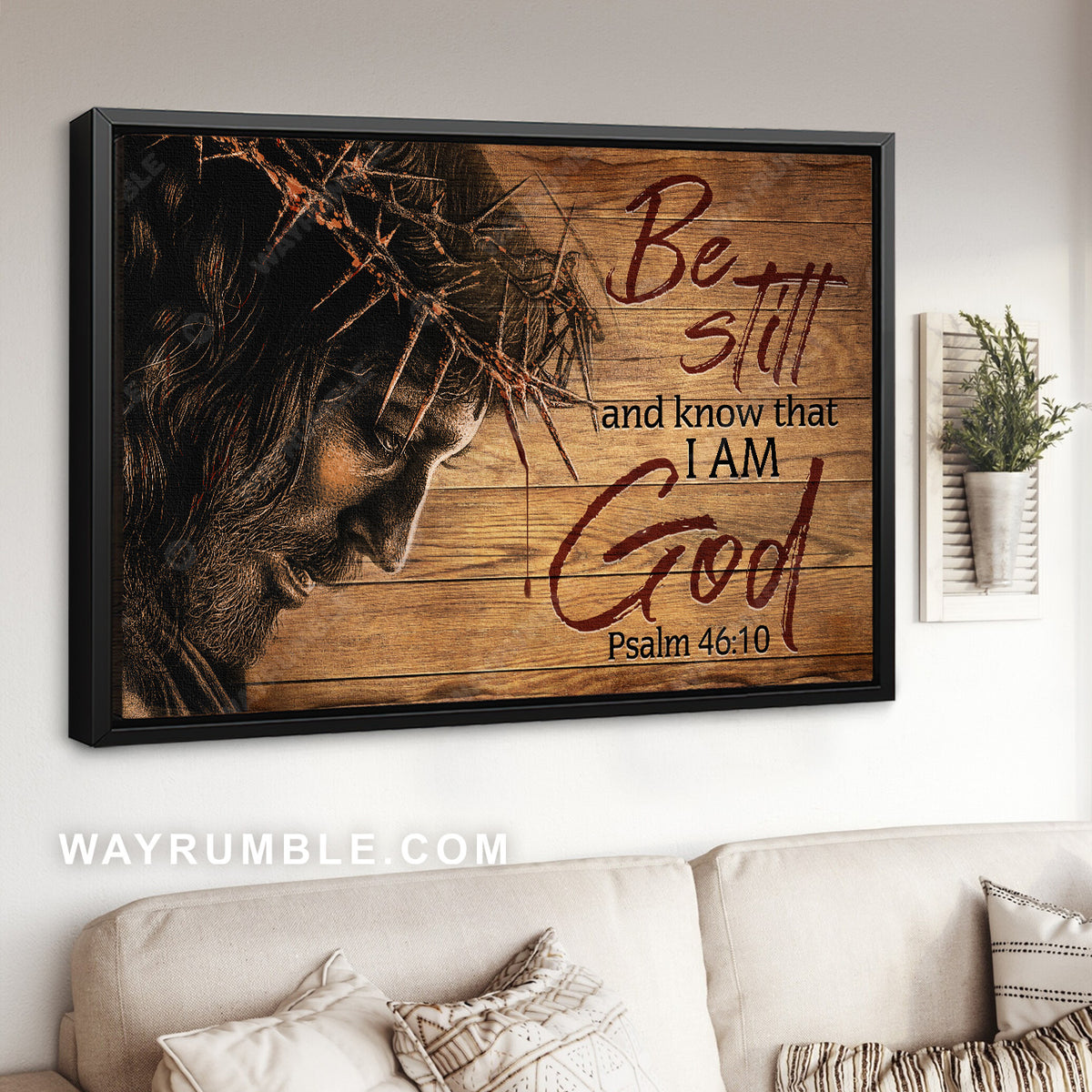 Jesus face, Crown of thorn, Jesus paid it all, Be still I am God - Jesus Landscape Canvas Prints, Christian Wall Art