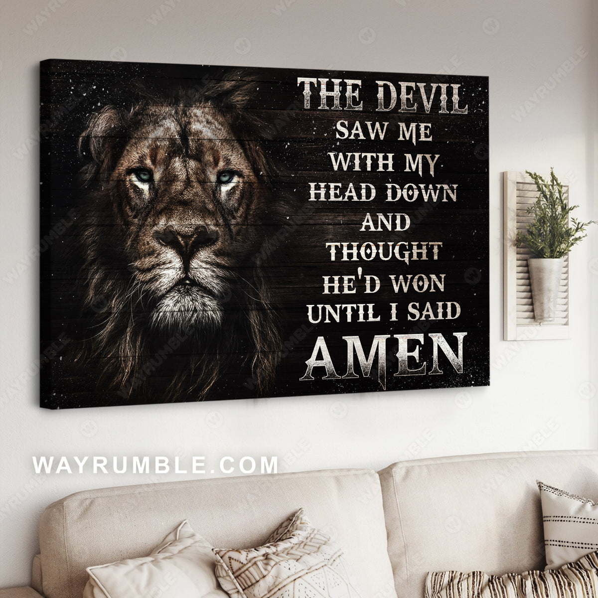 Lion painting, Lion of Judah, Until I said Amen - Jesus Landscape Canvas Prints, Christian Wall Art