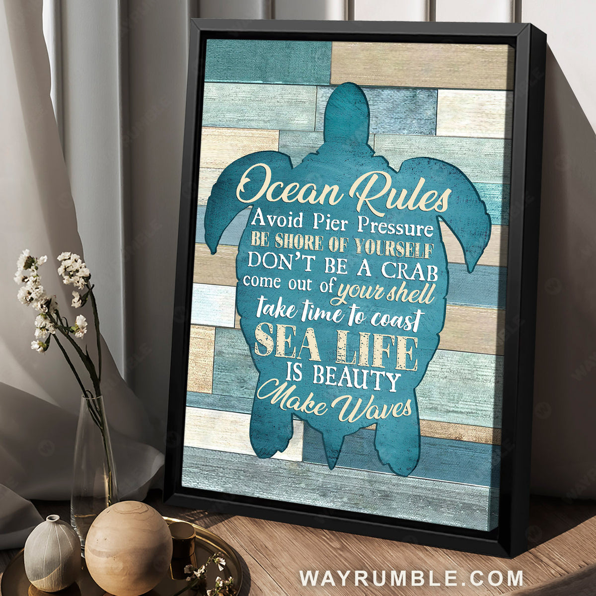 Sea turtle, Marine animal, Wall planks, Ocean rules - Jesus Portrait Canvas Prints, Christian Wall Art