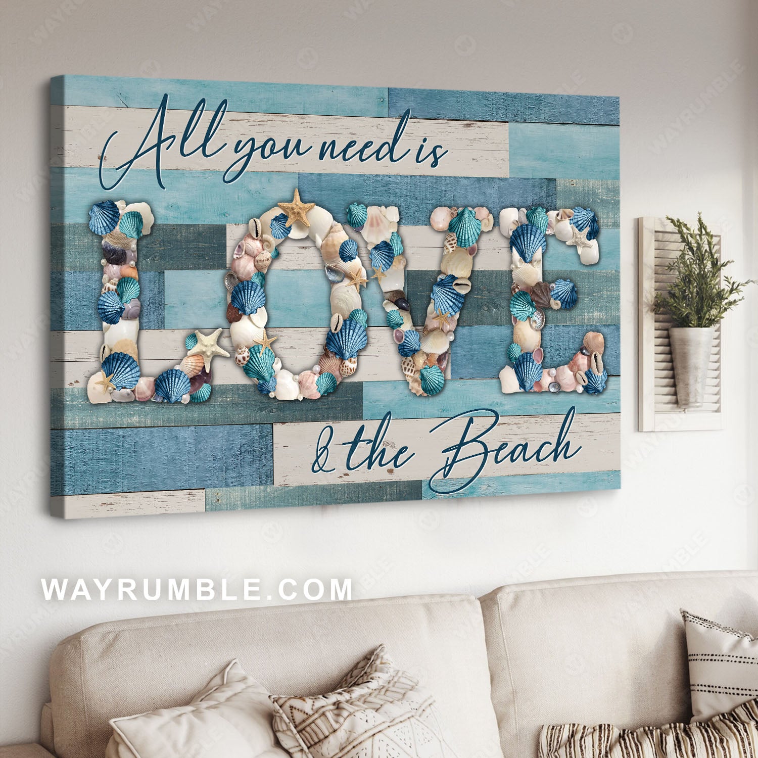 Seashell art, Sea star, All you need is love - Jesus Landscape Canvas Prints, Christian Wall Art