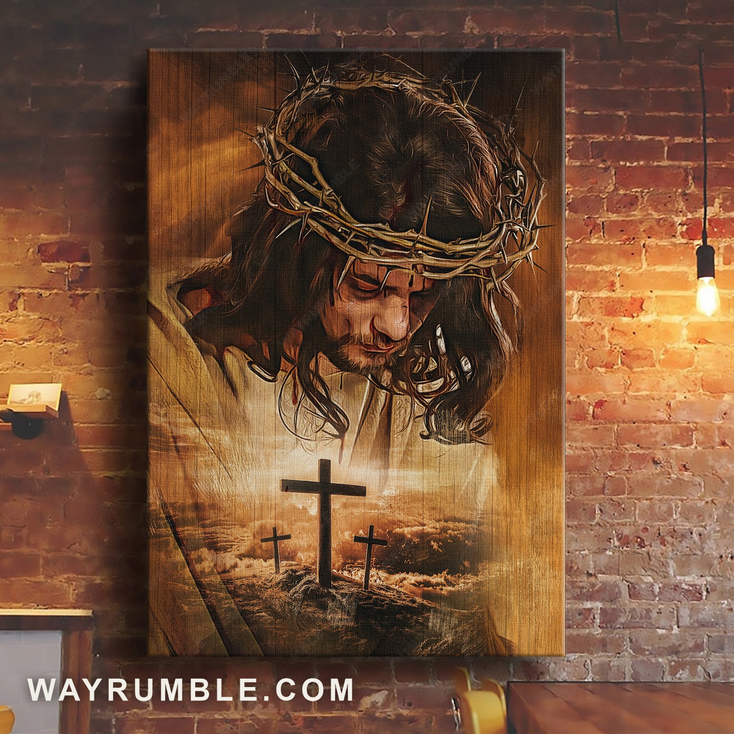 Pray for healing, Amazing Jesus, Crown of thorn, The life of Jesus - Jesus Portrait Canvas Prints, Home Decor Wall Art