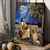 Galaxy artwork, German Shepherd dog, Beautiful night, Daisy field - Jesus Portrait Canvas Prints, Christian Wall Art