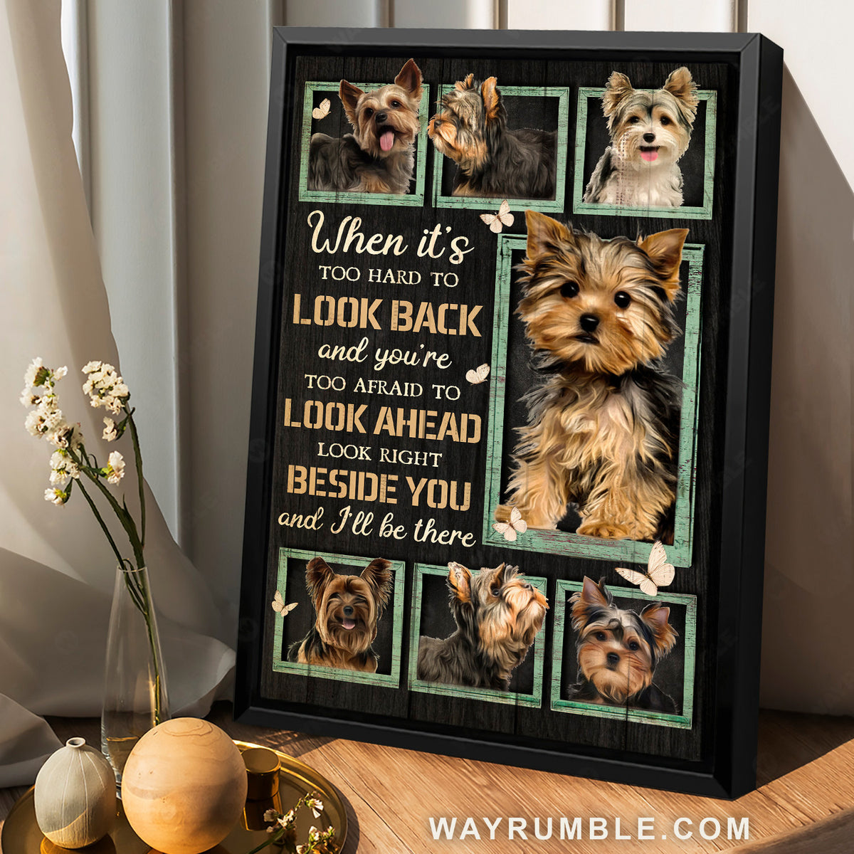 Little Yorkshire, Cute dogs, Gift for dog lover, When it&#39;s too hard to look back - Jesus Portrait Canvas Prints, Home Decor Wall Art