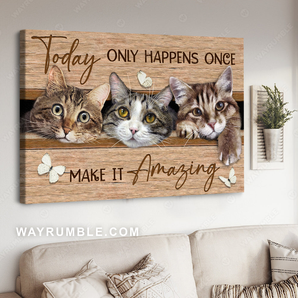 Cat painting, Cute little cats, Today  only happens one - Jesus Landscape Canvas Prints, Christian Wall Art