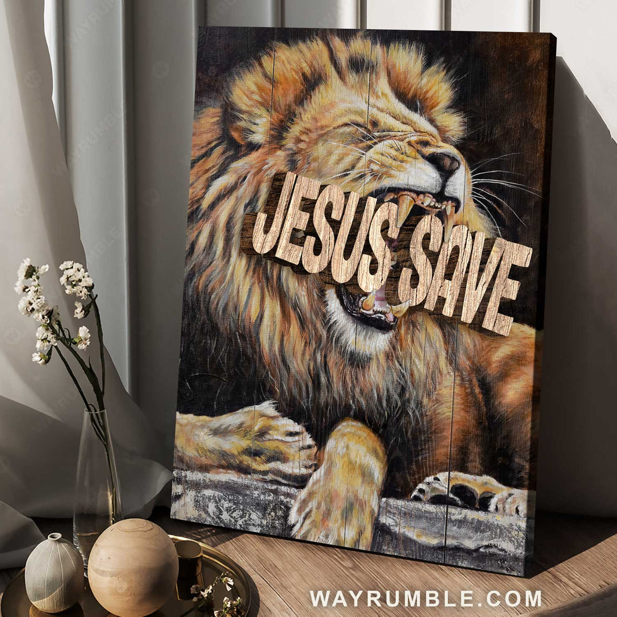 Stunning lion, The life of Jesus, Jesus save - Jesus Portrait Canvas Prints, Home Decor Wall Art