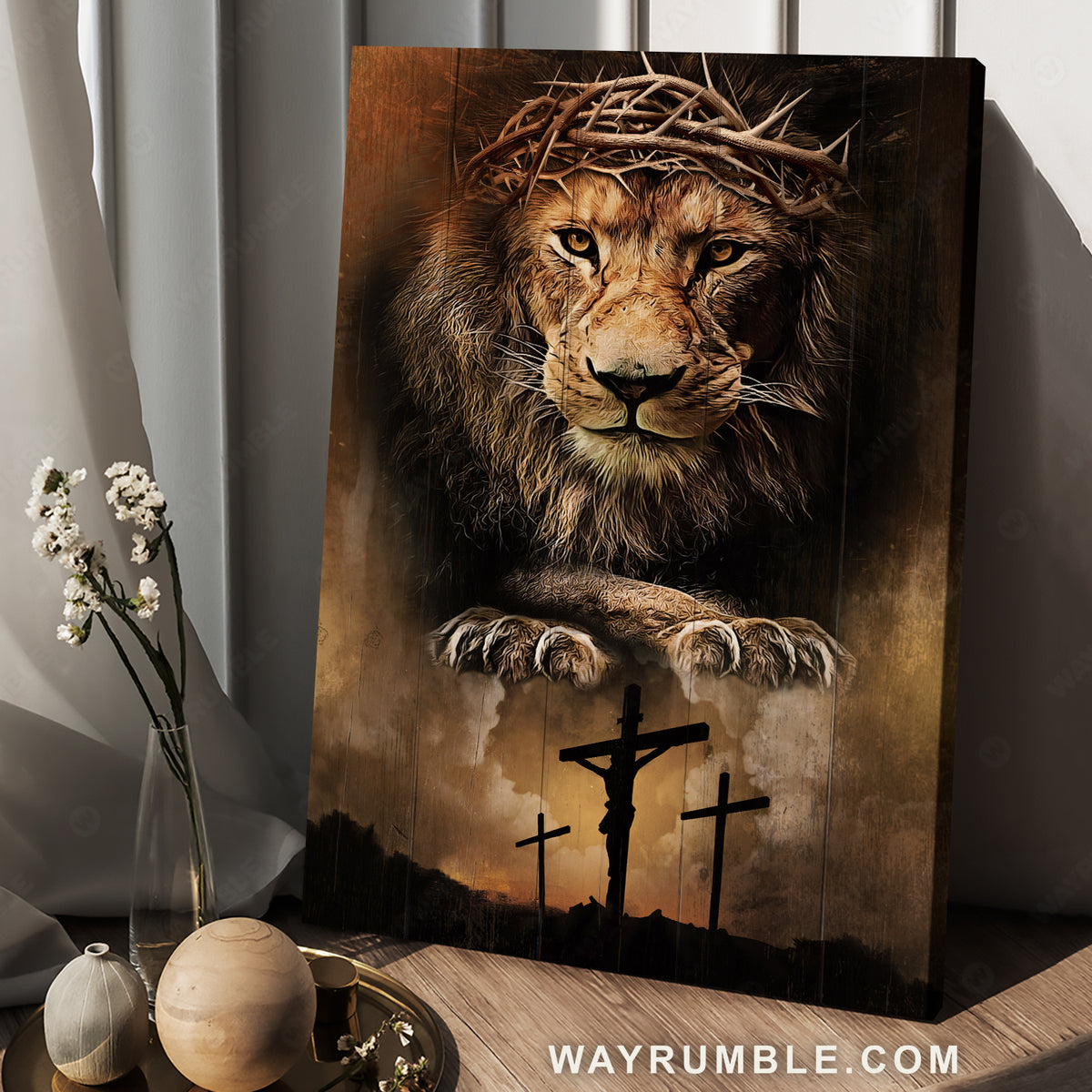 King of kings, Lord of Lords, Amazing claws, Crown of thorn - Jesus Portrait Canvas Prints, Christian Wall Art