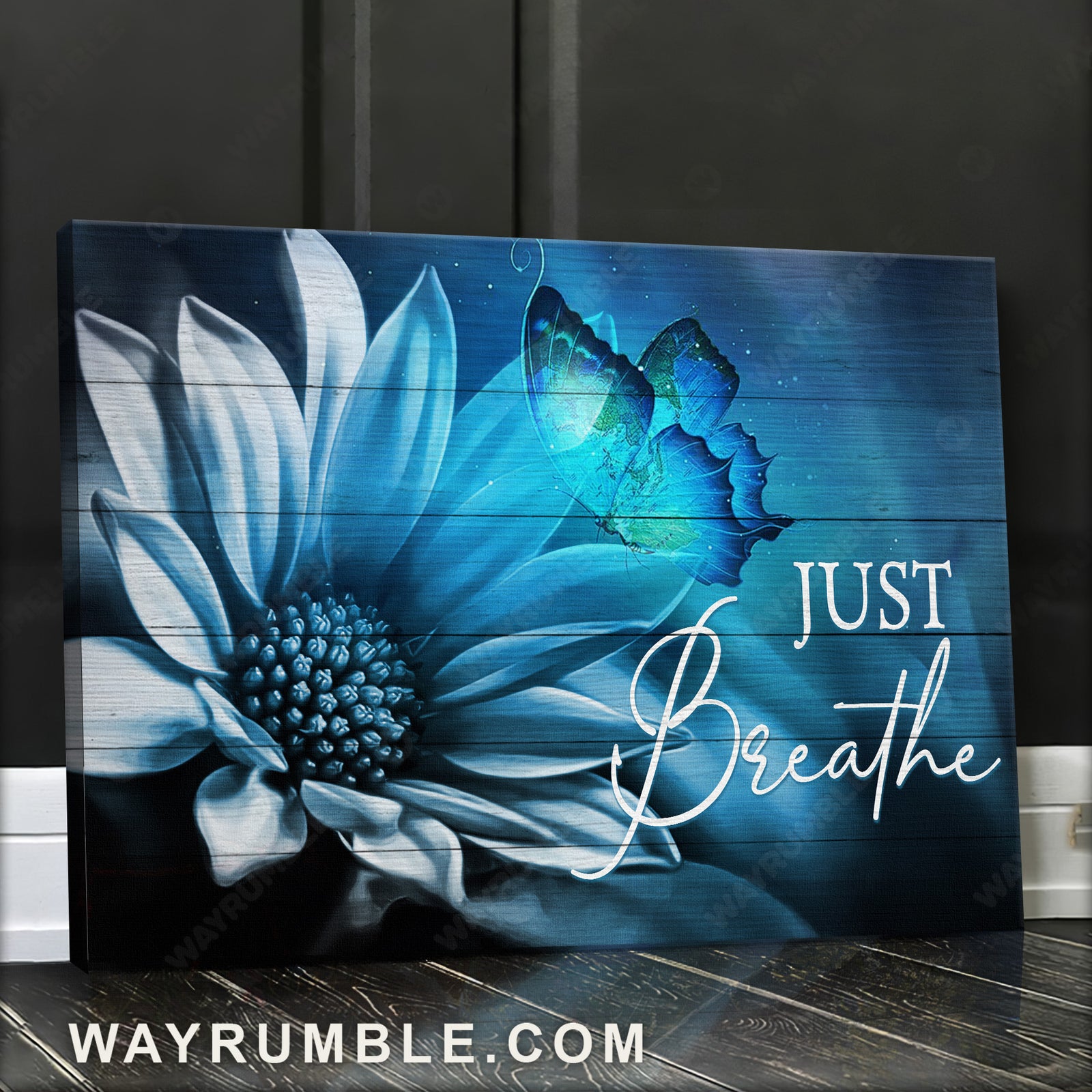 Stunning blue flower, Magic butterfly, Stunning drawing, Just breathe - Jesus Landscape Canvas Prints, Home Decor Wall Art