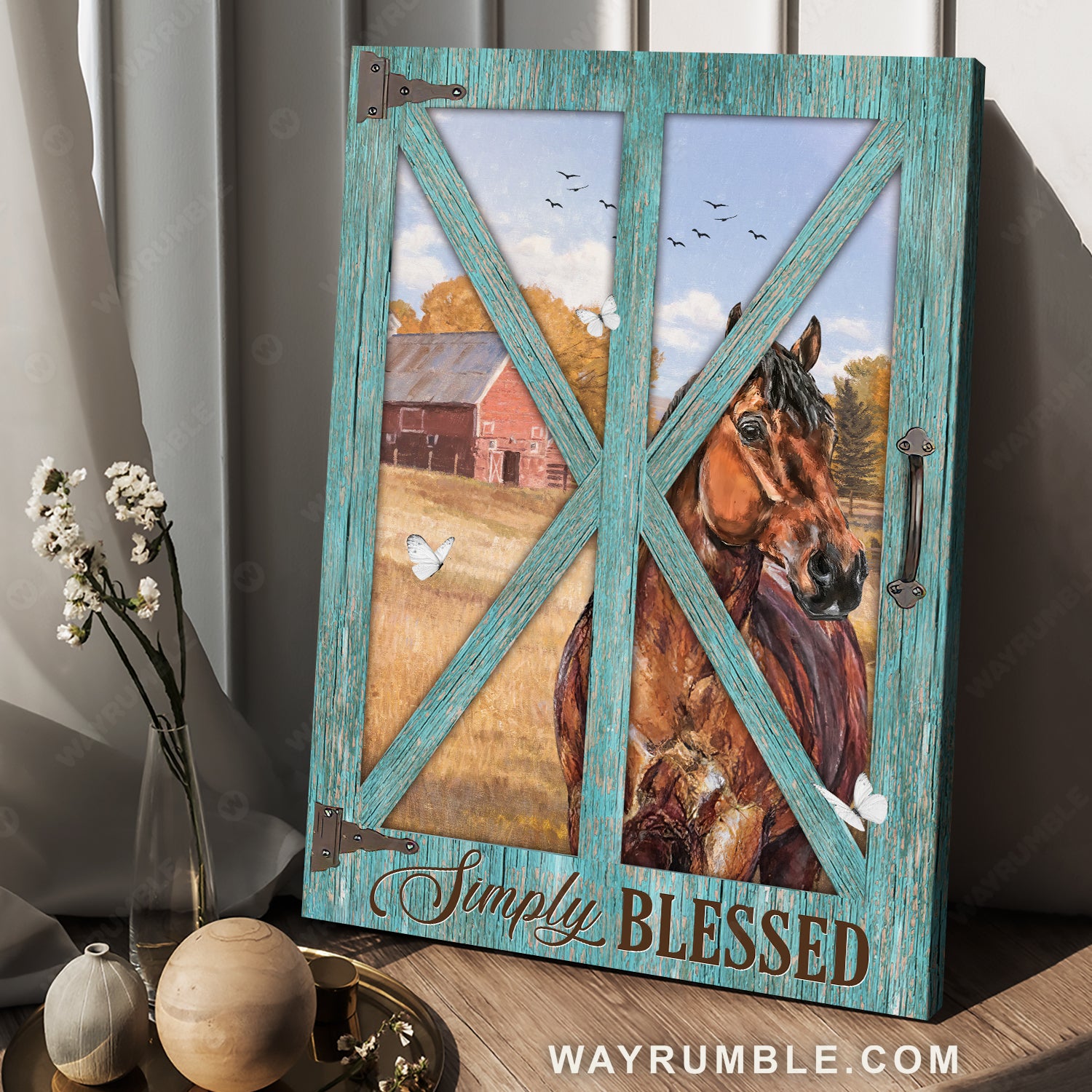 Colorful door, Beautiful horse, Pretty countryside painting, Simply blessed - Jesus Portrait Canvas Prints, Home Decor Wall Art