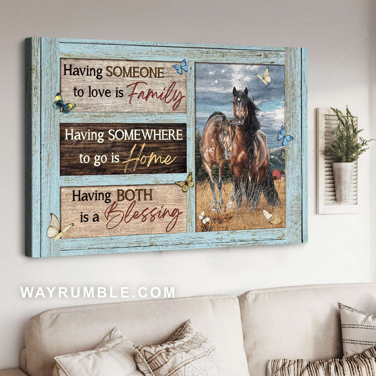 Wild horses, Countryside painting, Window frame, Having someone to love - Jesus Landscape Canvas Prints, Christian Wall Art