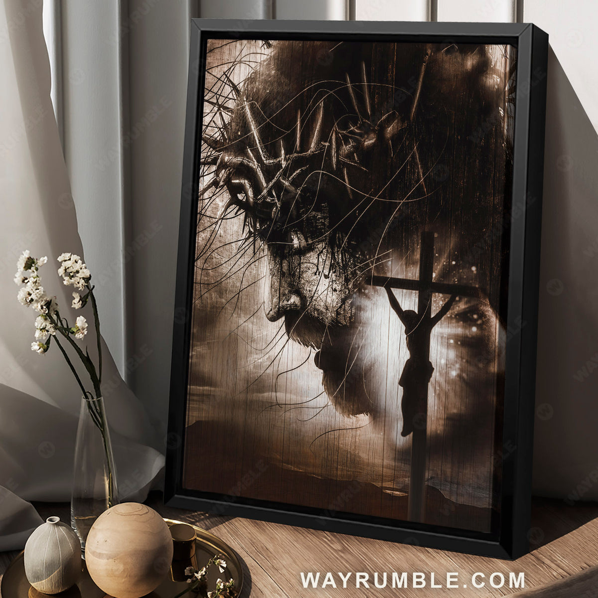 Jesus painting, Jesus profile, The sacrifice of Jesus Christ - Jesus Portrait Canvas Prints, Christian Wall Art