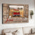 Red truck painting, Window frame, Countryside landscape, Vintage village, Jesus take the wheel - Jesus Landscape Canvas Prints, Christian Wall Art