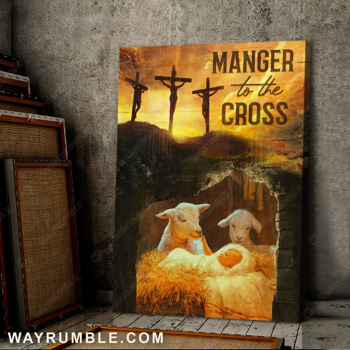 Lambs of God, The birth of Jesus, Manager to the cross -  Jesus Portrait Canvas Prints, Wall Art