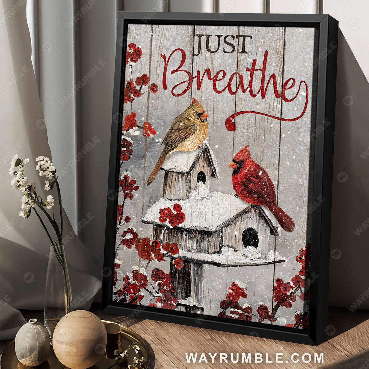 Cardinal painting, Winter garden, Bird house, Poppy flower, Just breathe - Jesus Portrait Canvas Prints, Christian Wall Art