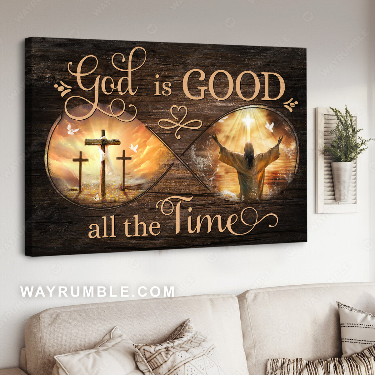 Jesus painting, Light from heaven, God is good all the time - Jesus Landscape Canvas Prints, Wall Art
