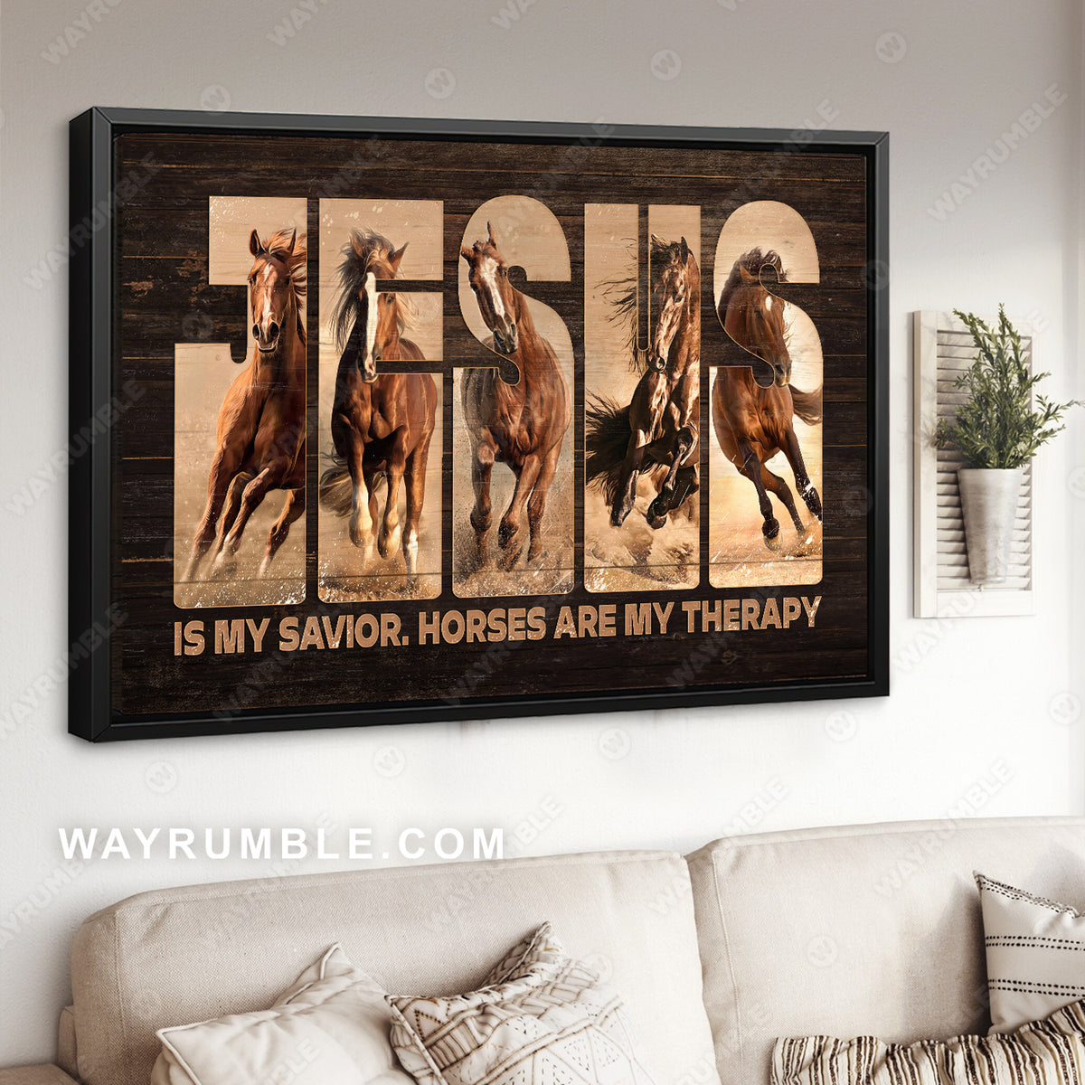Horse painting, Running horses, Jesus is my savior - Jesus Landscape Canvas Prints, Christian Wall Art