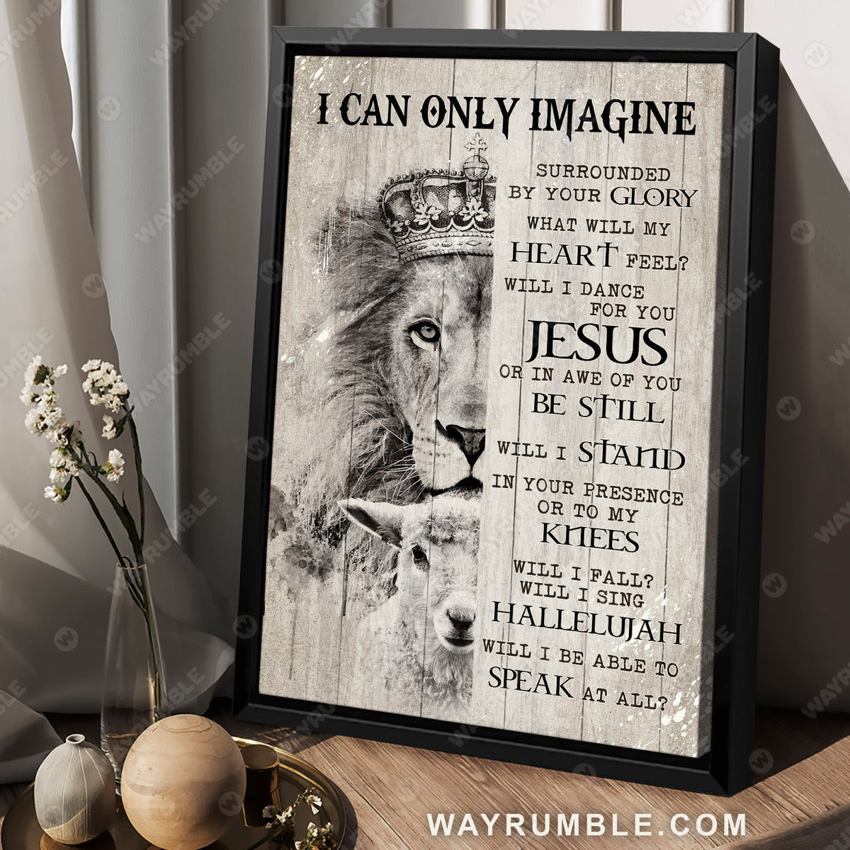 Lion of Judah, Lamb of God, Black and white drawing, I can only imagine - Jesus Portrait Canvas Prints, Christian Wall Art