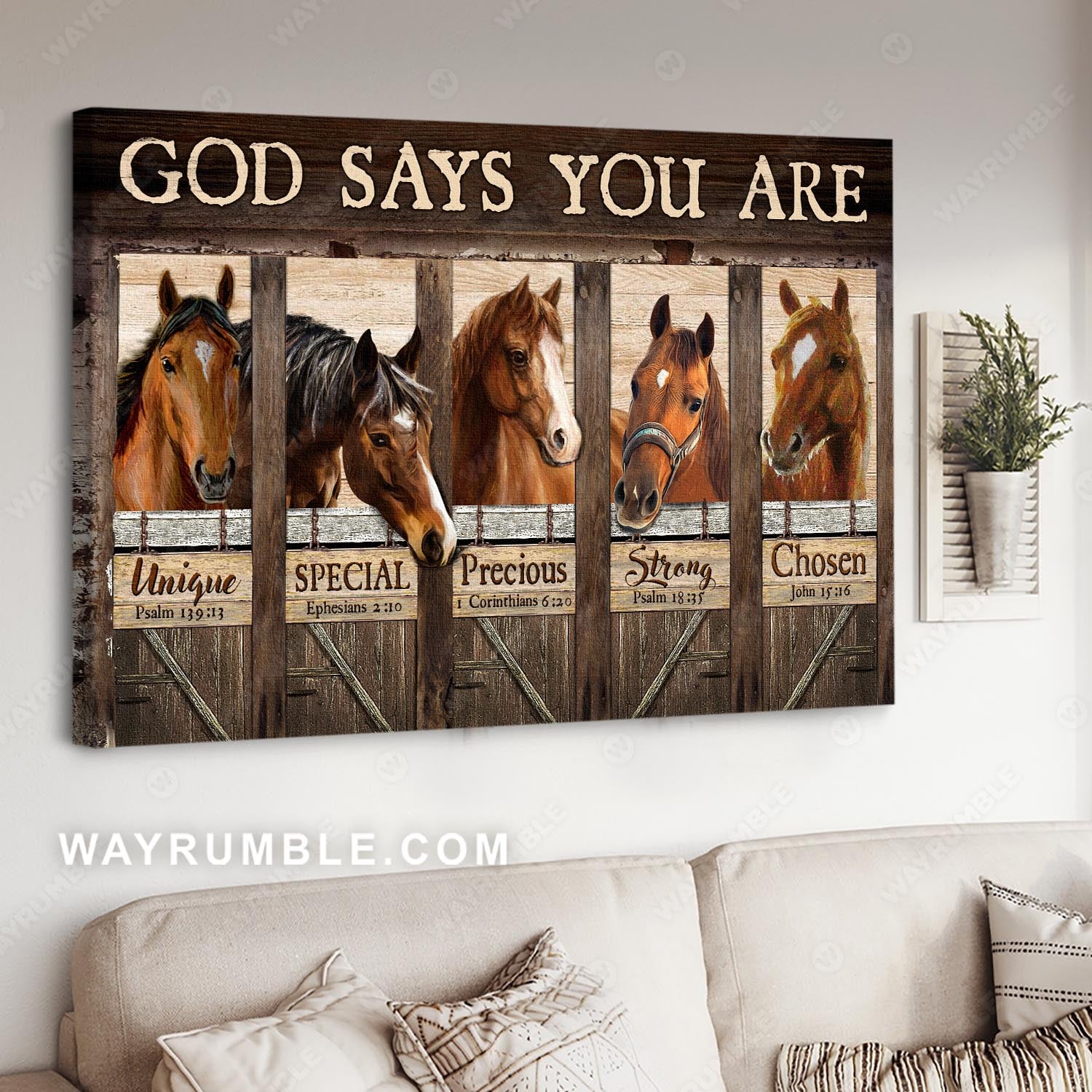 Horse painting, The awesome horse brothers, God says you are - Jesus Landscape Canvas Prints, Christian Wall Art
