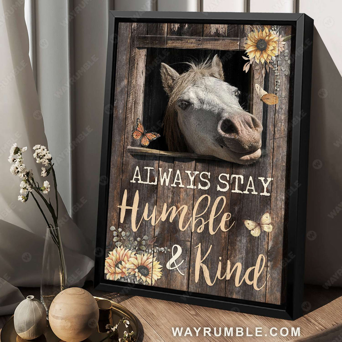 White horse painting, Horse stable, Life on farm, Always stay humble and kind - Jesus Portrait Canvas Prints, Christian Wall Art