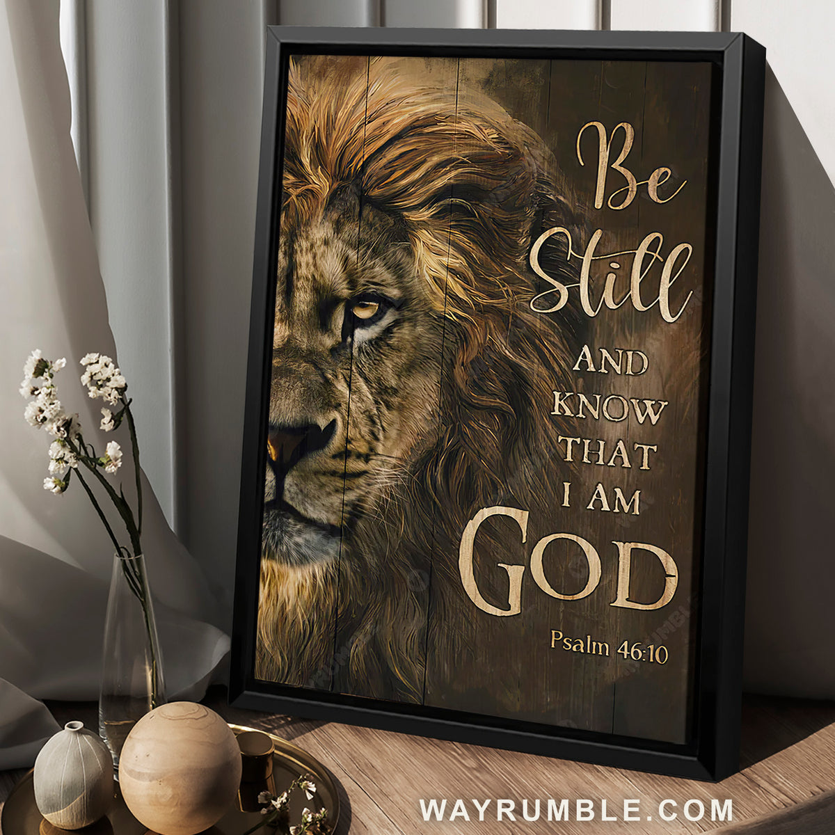 Lion of Judah, The amazing lion painting, Be still and know that I am God - Jesus Portrait Canvas Prints, Christian Wall Art
