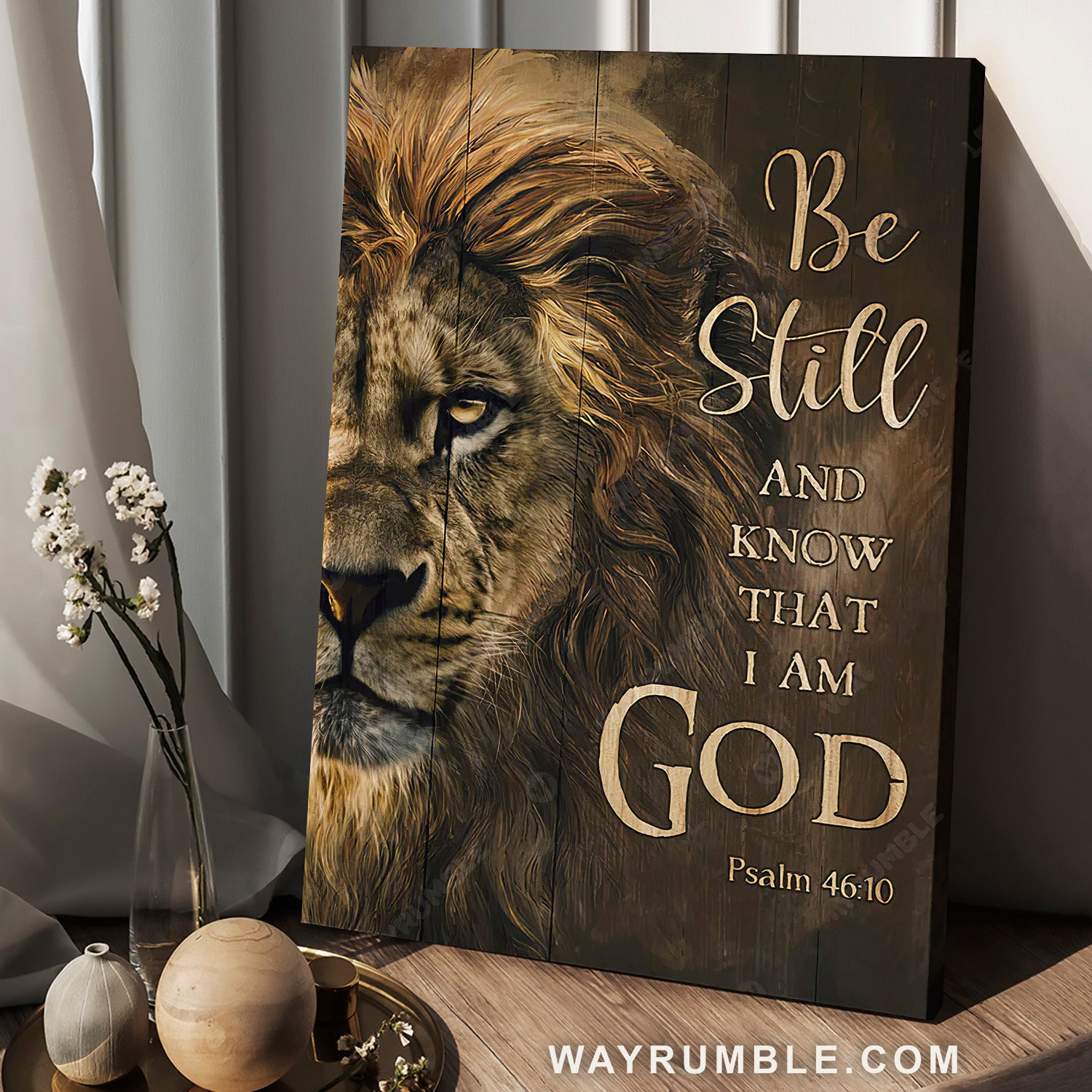 Lion of Judah, The amazing lion painting, Be still and know that I am God - Jesus Portrait Canvas Prints, Christian Wall Art