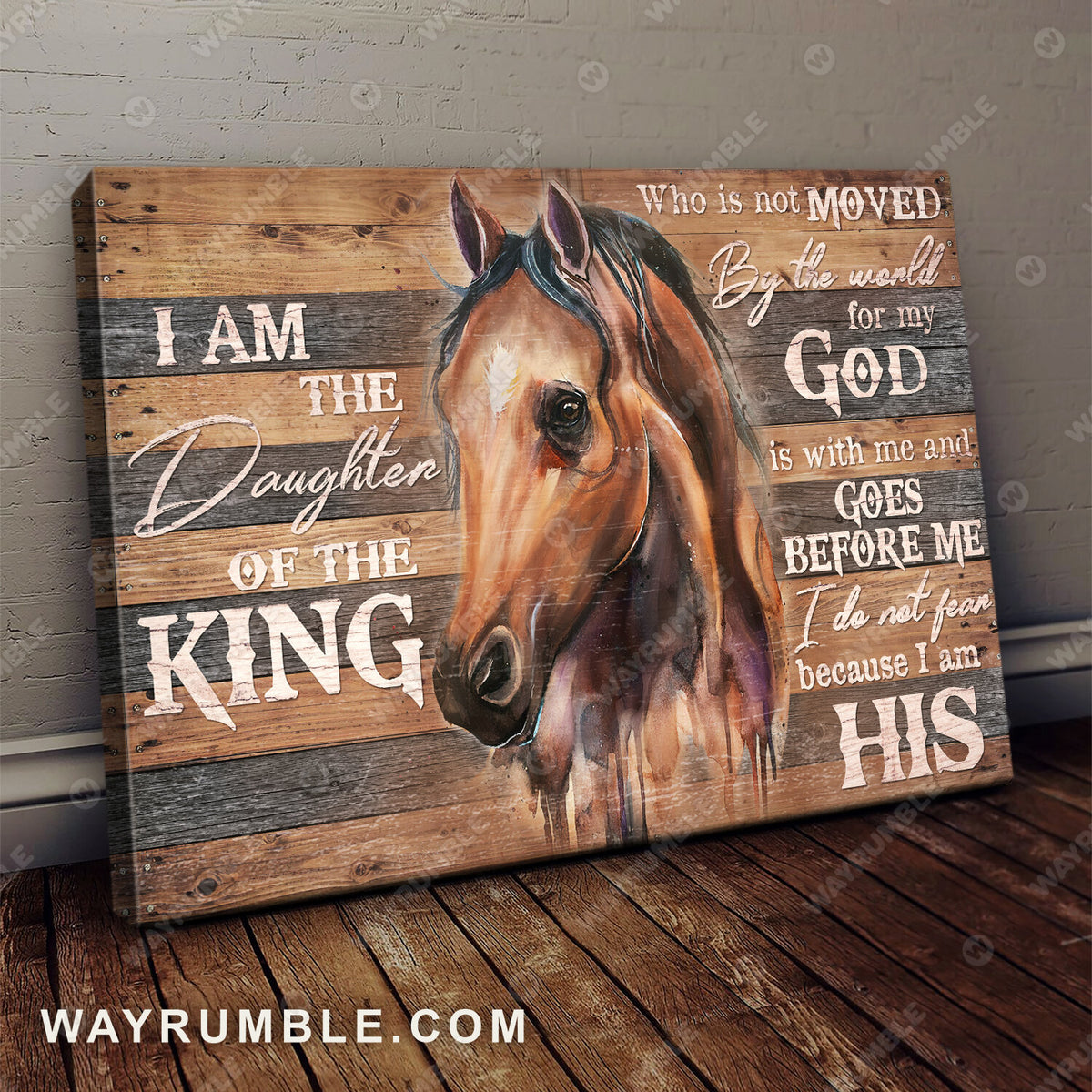 Horse painting, I am the daughter of King - Jesus Landscape Canvas Prints, Wall Art