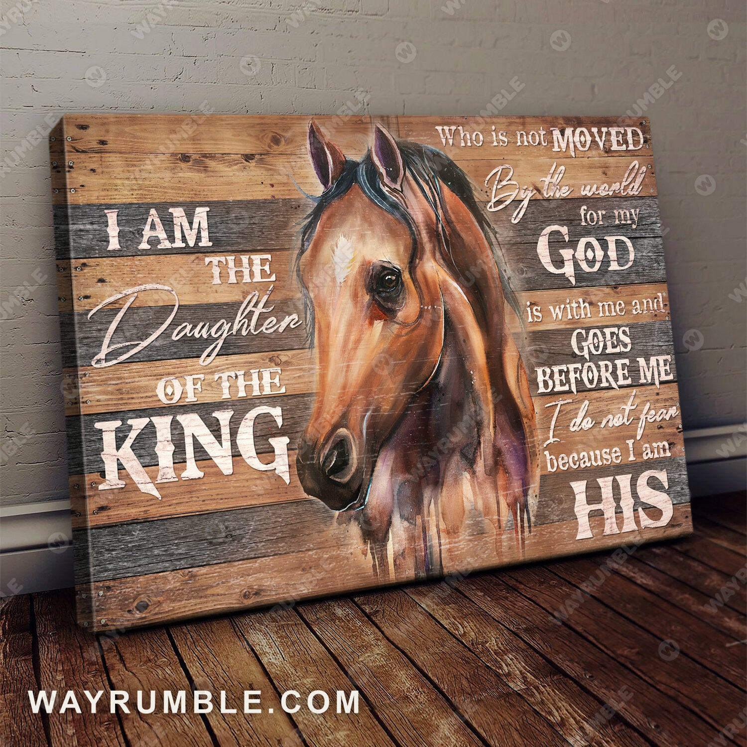 Horse painting, I am the daughter of King - Jesus Landscape Canvas Prints, Wall Art