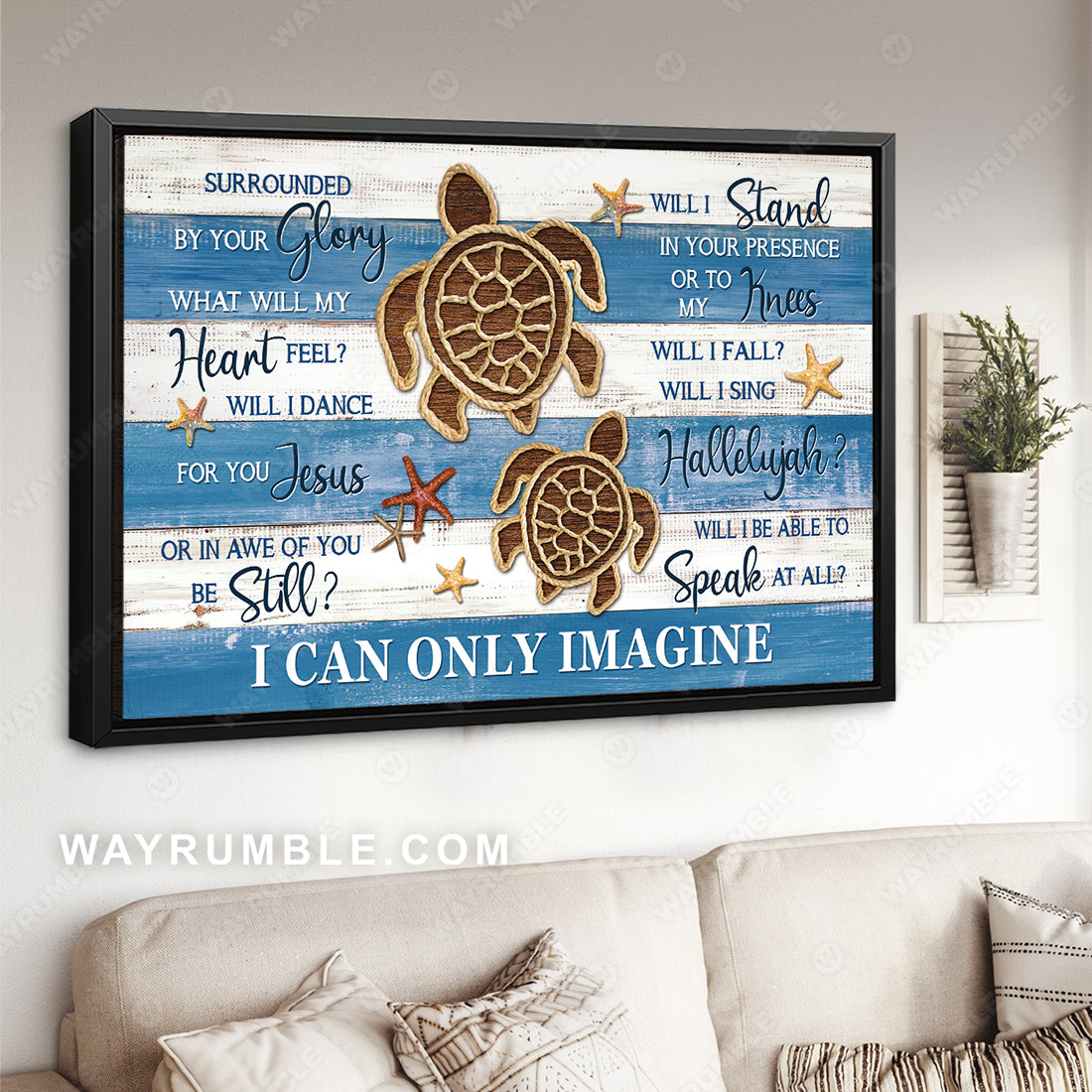 Unique turtle, Colorful starfish, Summer vibe, I can only imagine - Jesus Landscape Canvas Prints, Christian Wall Art