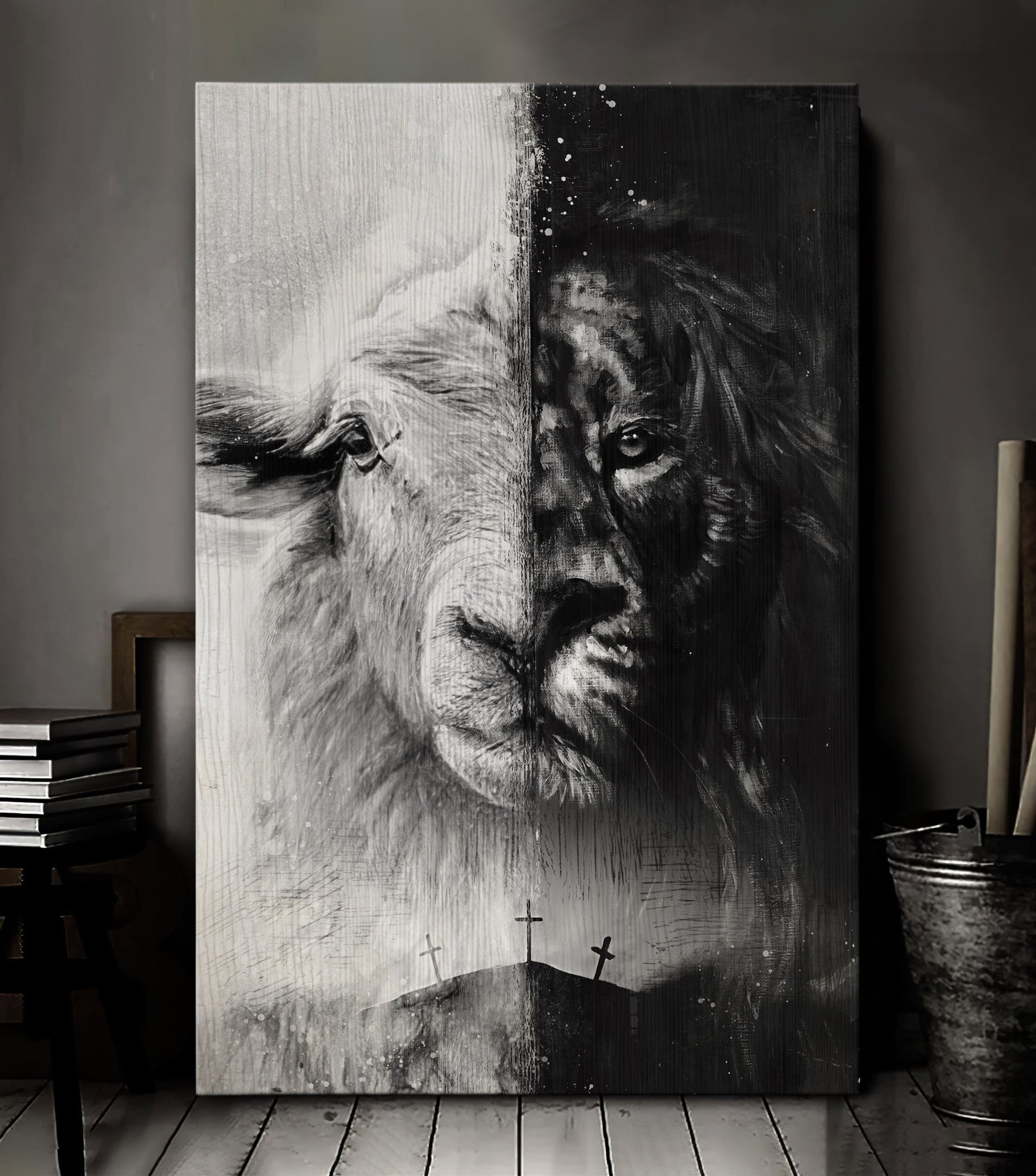 Jesus, Lion of Judah, Lamb of God - The incredible combination Portrait Canvas Prints, Wall Art