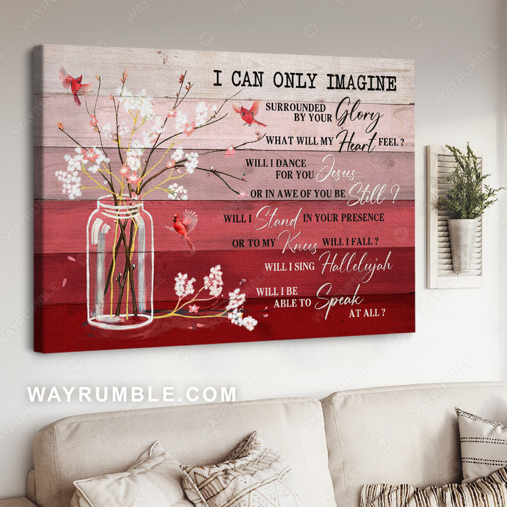 Baby flower painting, Cardinal, I can only imagine - Jesus Landscape Canvas Prints, Wall Art