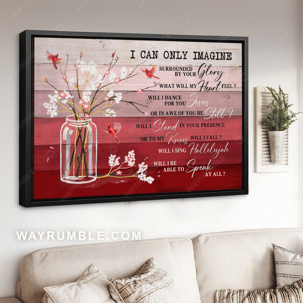 Baby flower painting, Cardinal, I can only imagine - Jesus Landscape Canvas Prints, Wall Art