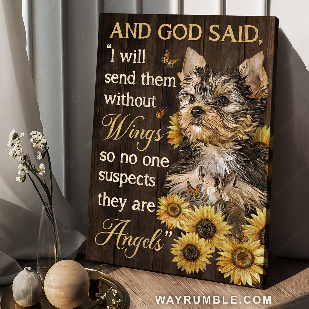 Sunflower vase Little Yorkshire Terrier I will send them without win Wayrumble