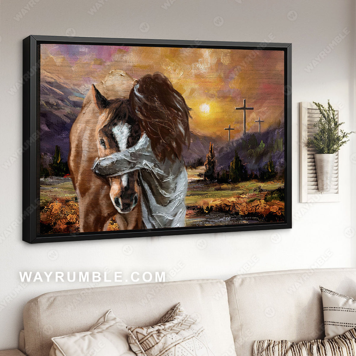 Dreamy Landscape Framed Canvas Art Print