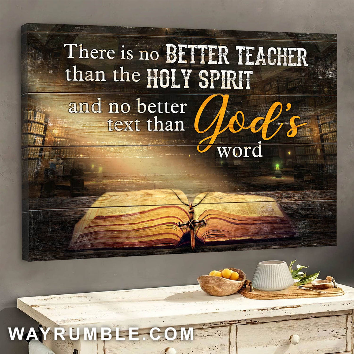 Cross, Bible, There is no better text than God's word - Jesus Landscape Canvas Prints, Wall Art