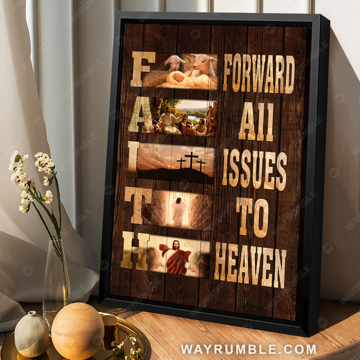 The lamb of God, Cross symbol, Forward all issues to heaven - Jesus Portrait Canvas Prints, Christian Wall Art