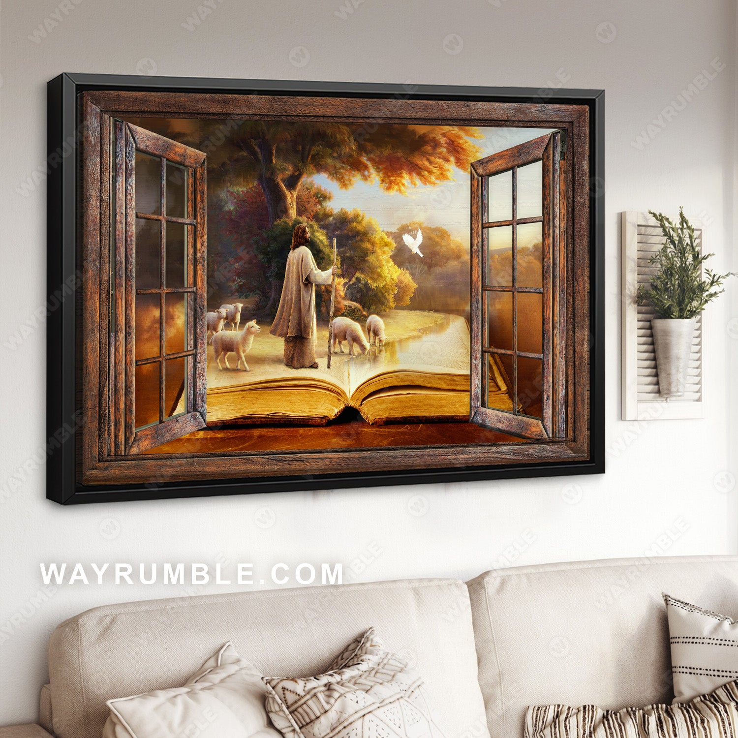 Jesus painting, Lambs of God, Forest landscape, The holy bible - Jesus Landscape Canvas Prints, Christian Wall Art