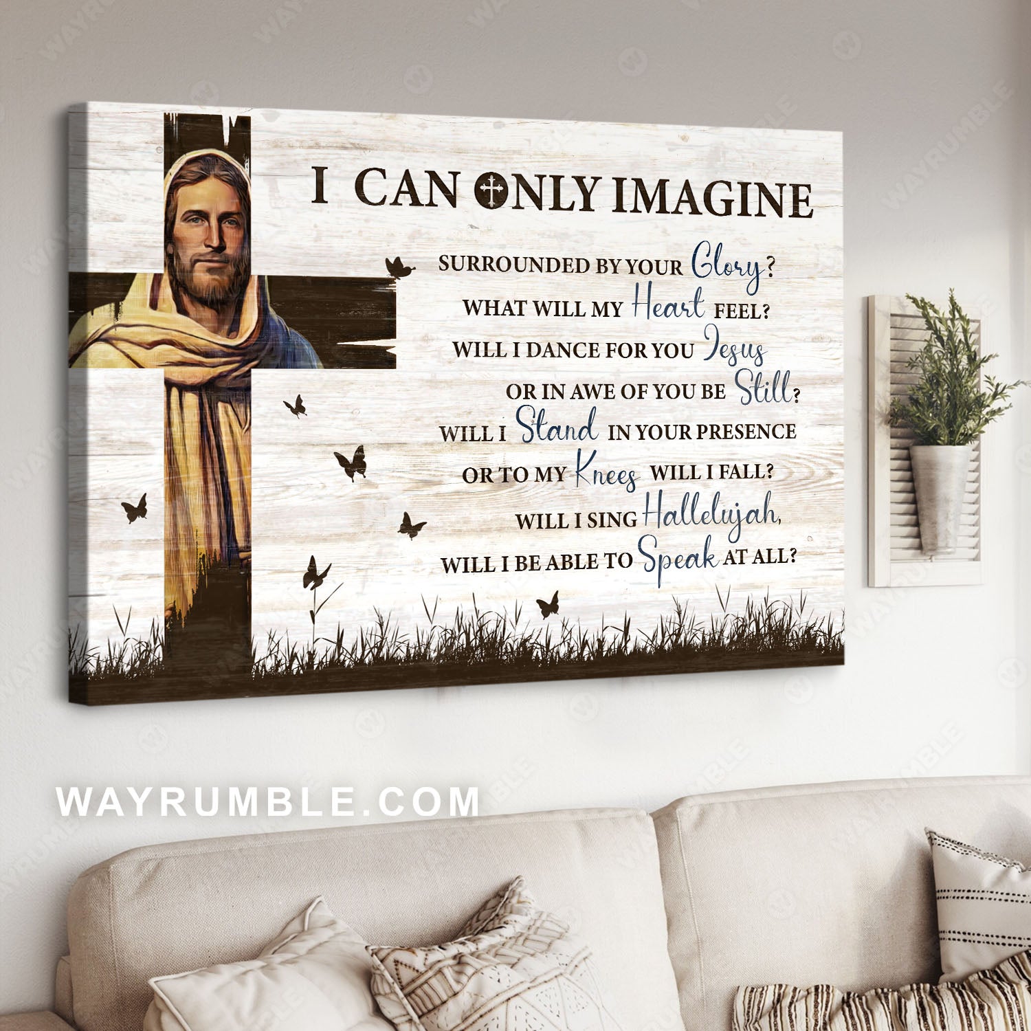 Jesus painting, The cross, White background, I can only imagine - Jesus Landscape Canvas Prints, Christian Wall Art