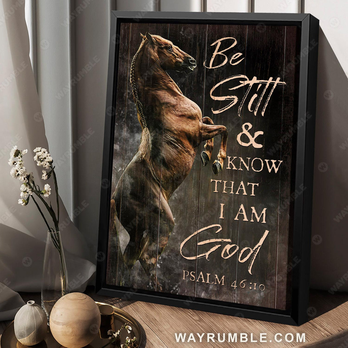 Wild horse painting, Be still and know that I am God - Jesus Portrait Canvas Prints, Wall Art