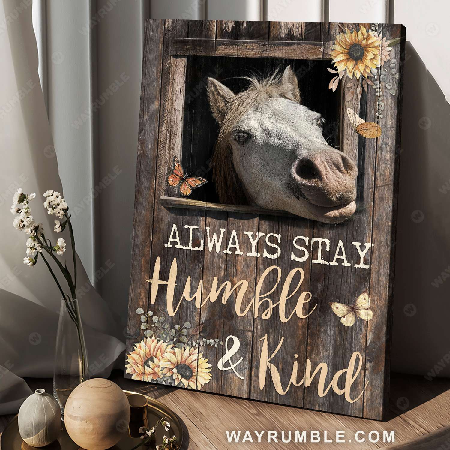 White horse painting, Horse stable, Life on farm, Always stay humble and kind - Jesus Portrait Canvas Prints, Christian Wall Art
