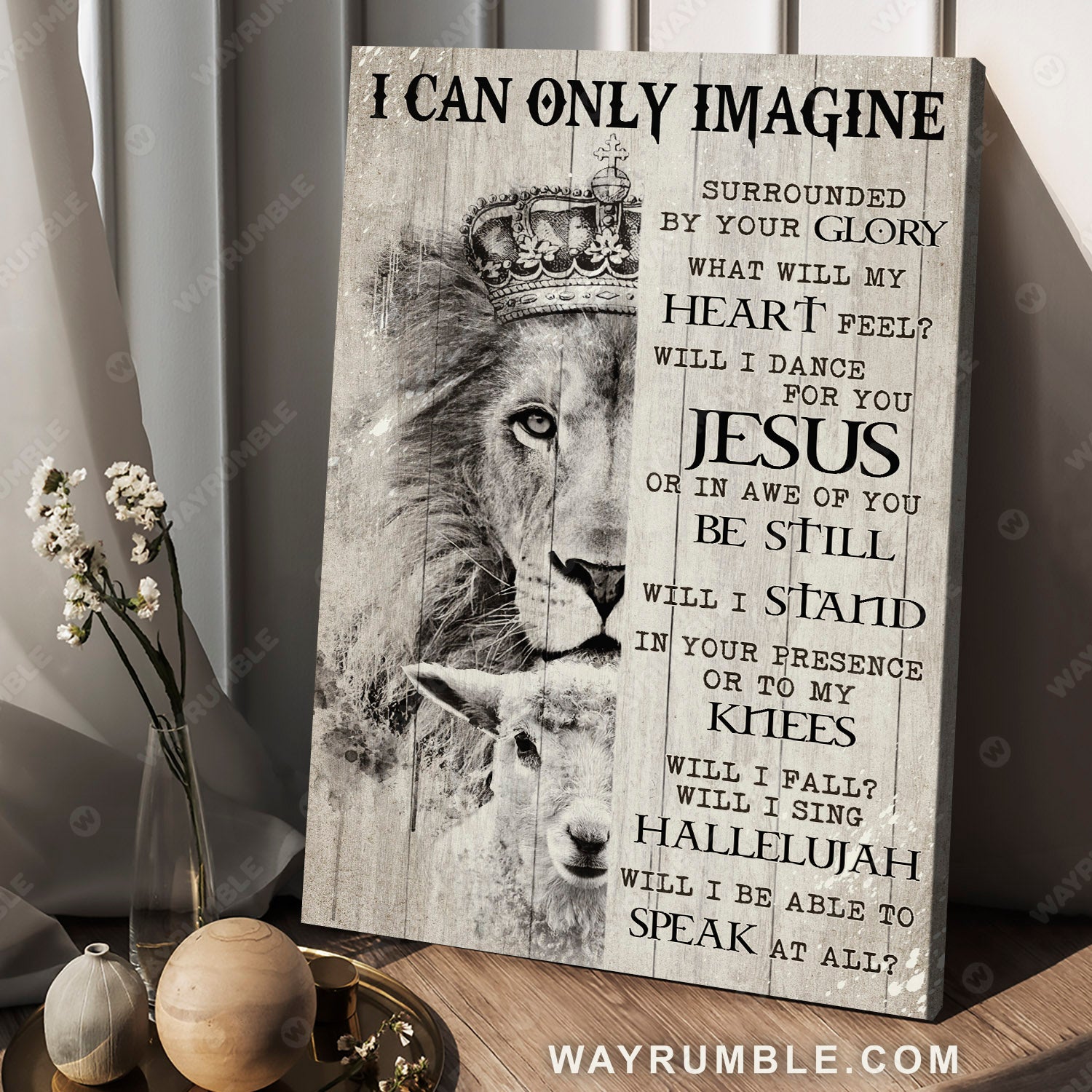 Lion of Judah, Lamb of God, Black and white drawing, I can only imagine - Jesus Portrait Canvas Prints, Christian Wall Art