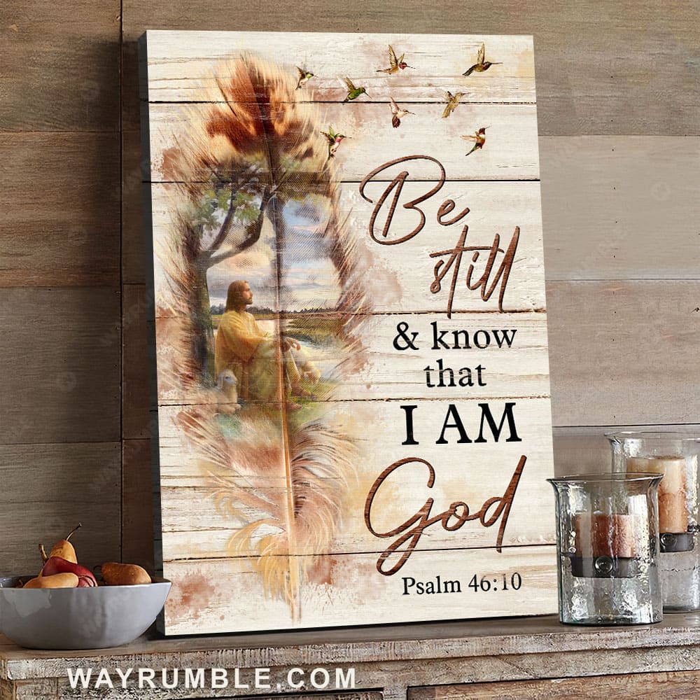 Jesus painting, Under the old tree, Be still and know that I am God - Jesus Portrait Canvas Prints, Christian Wall Art