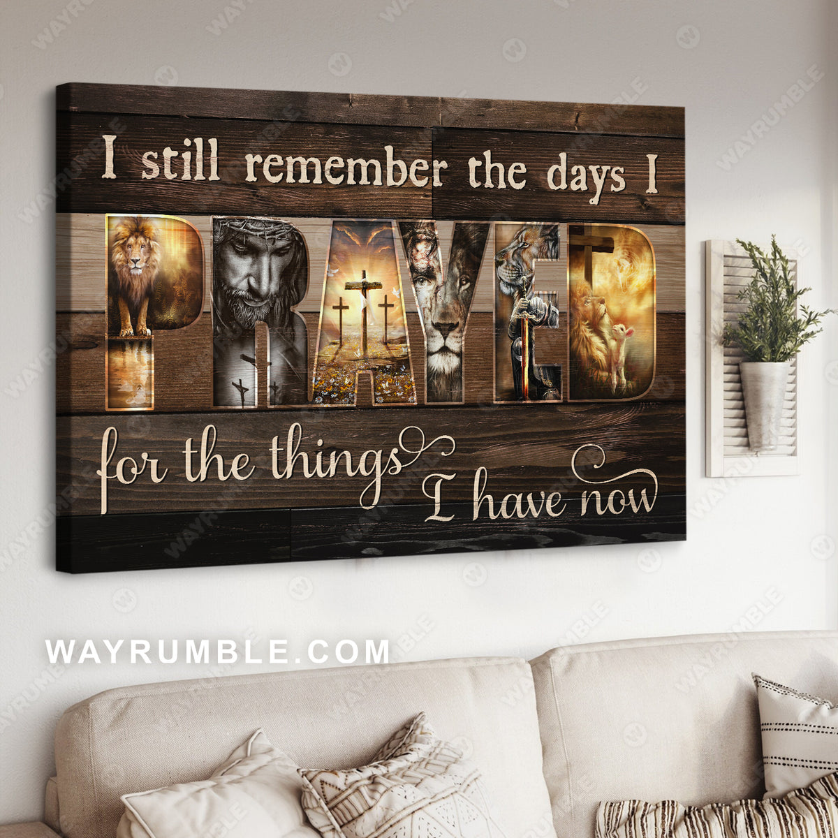 Lion of Judah, Jesus painting, I still can remember the days I prayed for the things I have now - Jesus Landscape Canvas Prints, Christian Wall Art