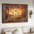 Window frame, Sunset painting, Path to heaven, The three crosses - Jesus Landscape Canvas Prints, Wall Art