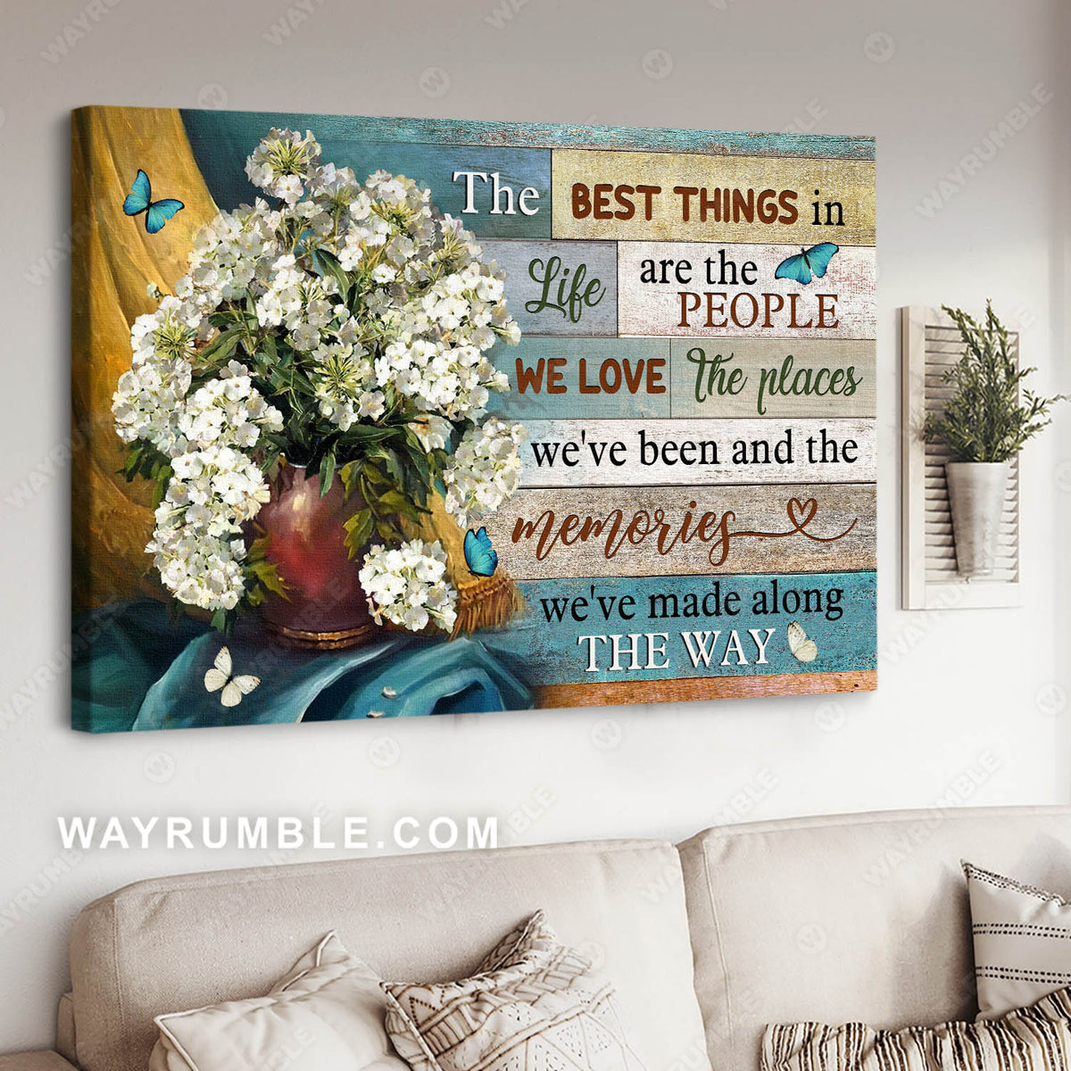 White flower vase, Still life painting, Vintage painting, The best things in life - Jesus Landscape Canvas Prints, Christian Wall Art