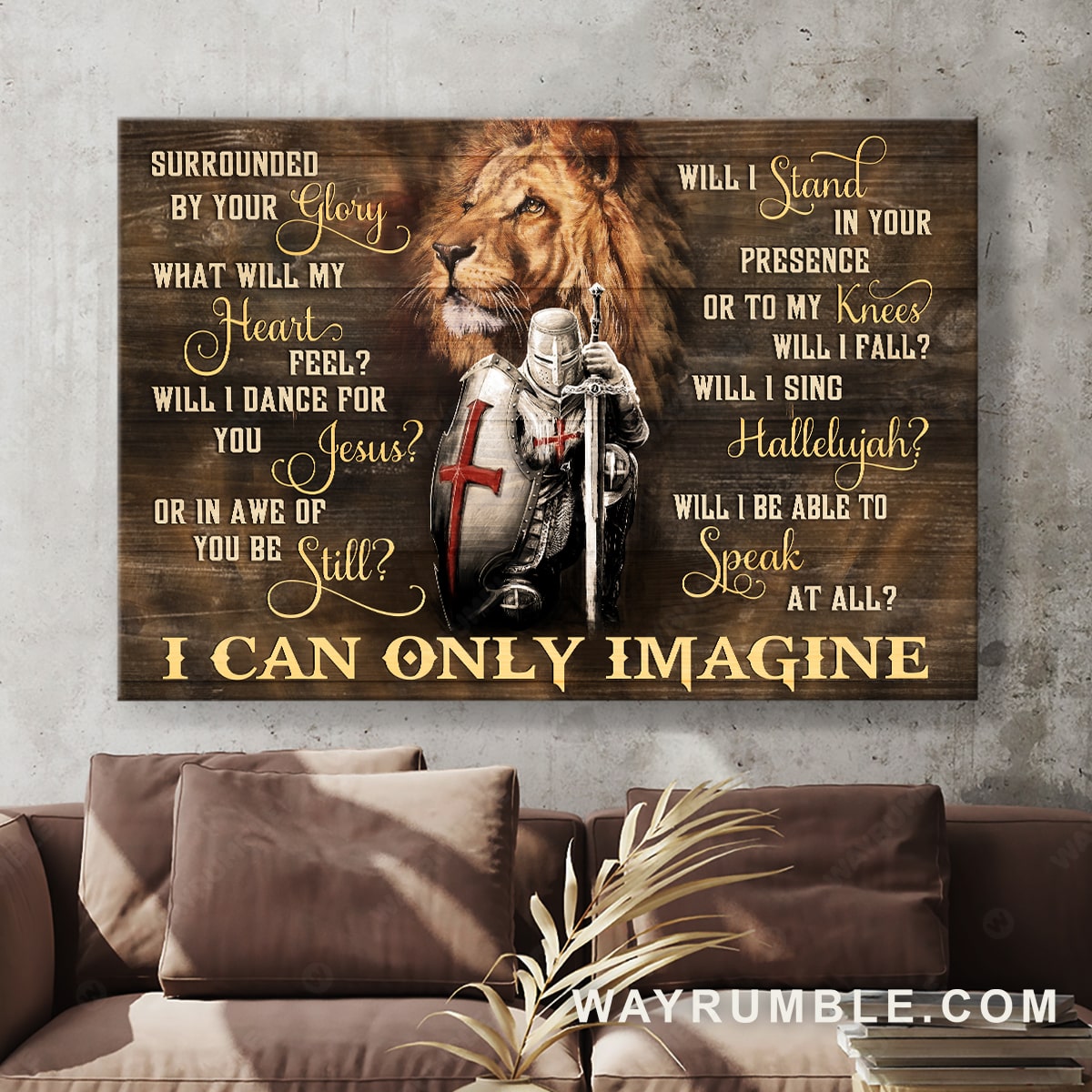 Lion painting, Knight of God, The amazing warrior, I can only imagine - Jesus Landscape Canvas Prints, Christian Wall Art
