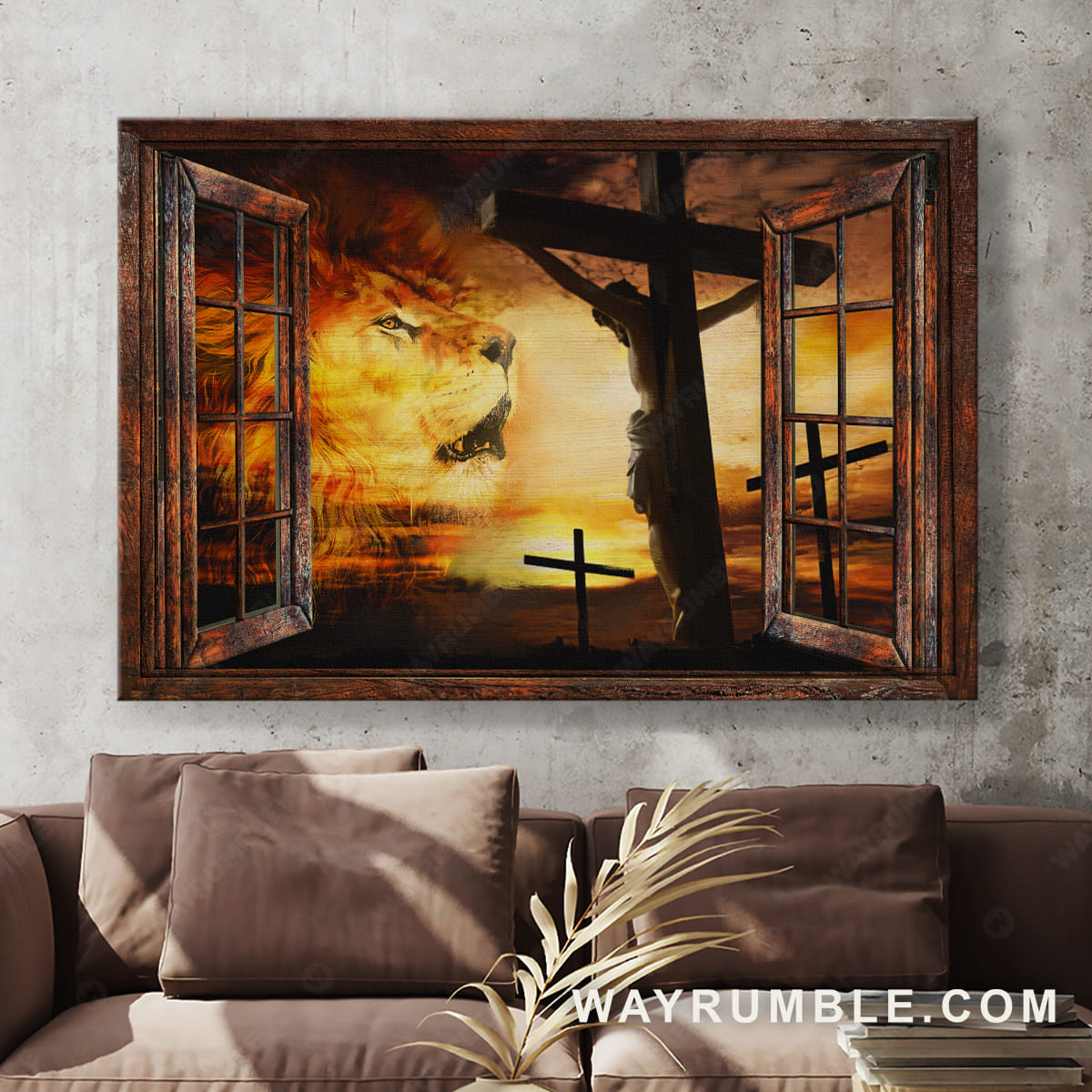Lion of Judah, Jesus painting, The death of Jesus Christ - Jesus Landscape Canvas Prints, Christian Wall Art