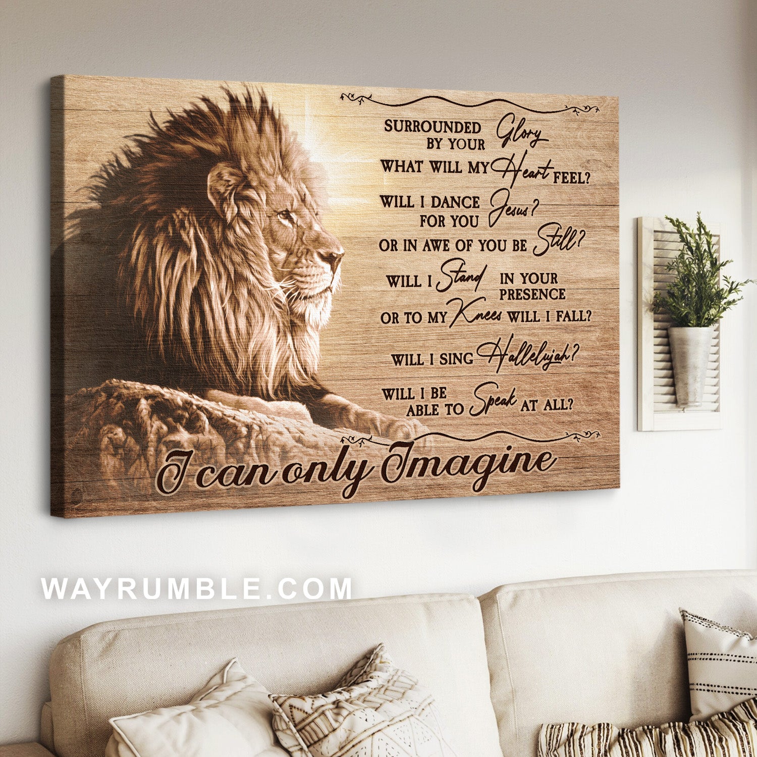 Lion of Judah, The cross light, Vintage painting, I can only imagine - Jesus Landscape Canvas Prints, Christian Wall Art