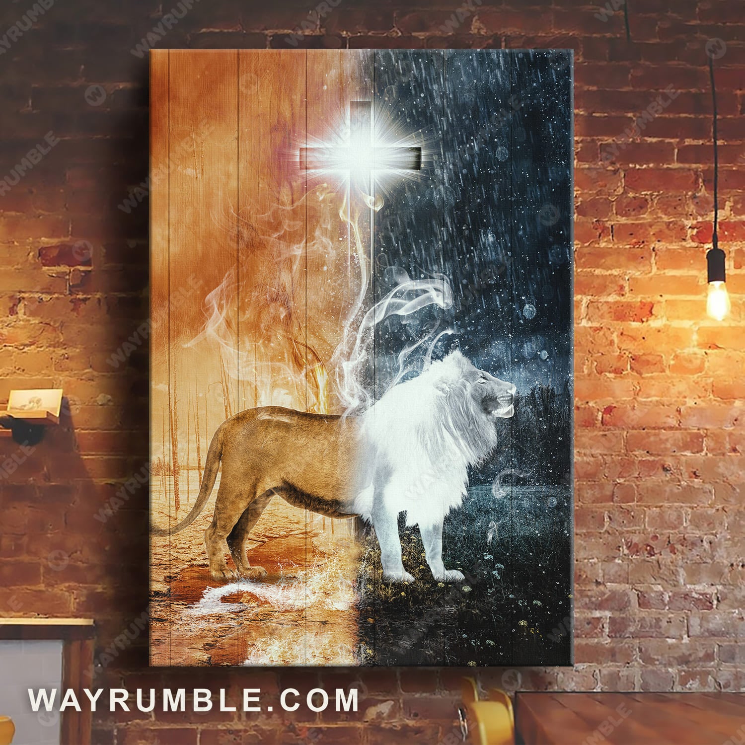 The Amazing cross light, Jesus of Judah, Hear his roar - Jesus Portrait Canvas Prints, Wall Art